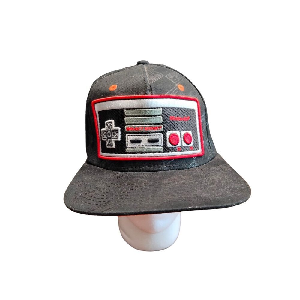 Nintendo Hat Mens Black Adjustable 2000s Y2K Video Game Console Cap Snapback‎
